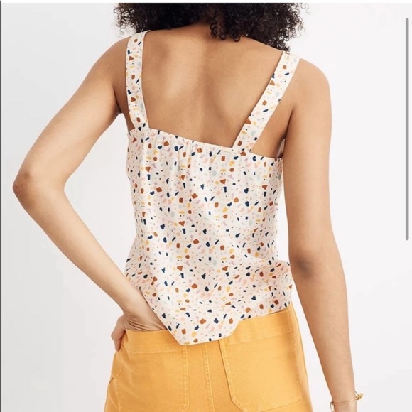 Madewell Tie-Front Cami Tank Top in Terrazzo Confetti - Picture 2 of 9